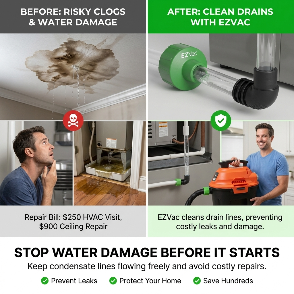 Clear a Clogged AC Drain Line Yourself, Universal Shop-Vac Adapter